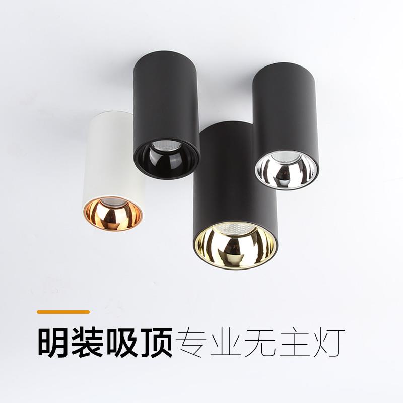 明装筒灯led射灯新款家用极简客厅灯卧室过道孔灯商用店铺天花灯