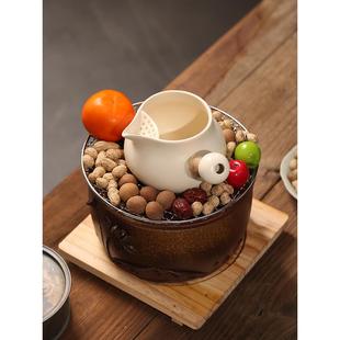 罐罐烤奶茶煮茶器围炉煮茶炭炉家用户外商用摆地滩烤奶茶烤火炉子