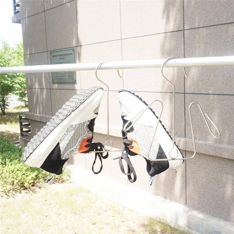 晒鞋架 实心台不锈钢晾鞋架子功能户防滑优品衣架鞋架阳窗挂钩晒