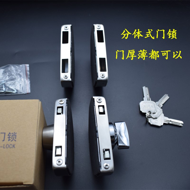ll有框门锁木门锁铝合金双门双开玻璃门锁不锈钢防盗锁商铺门