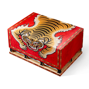 端木良锦雪茄保湿箱雪松木盒百宝嵌伏虎纹收藏高端定制限量18支装