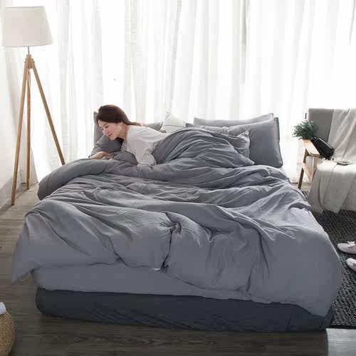 cotton bed sheets quilt cover sheet 4 set 水洗棉四件套床单套