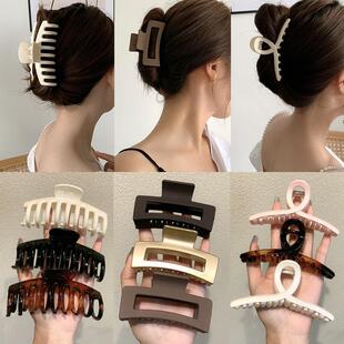 发夹Hot Sale Solid Color Claw Clip Large Barrette Crab Hair