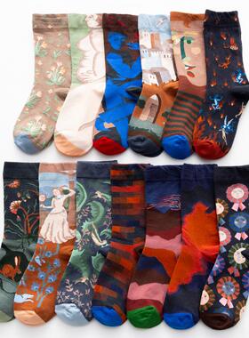 Women Long Sock Cartoon Print Creative Fashion Personalized