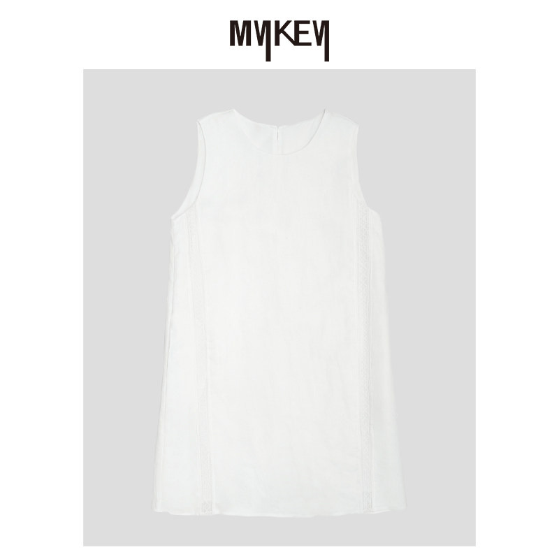 Mykey · | 温婉娴静 | 亚麻蕾丝背心连衣裙 | MK5SSL461
