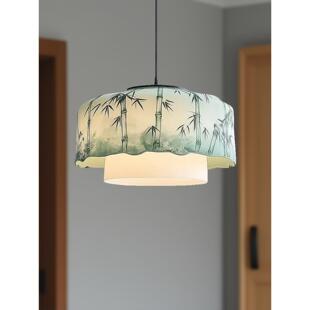 新中国风卧室吊灯茶室中国风竹纹酒店包厢甲板宋代美学覆古灯