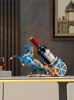 轻奢高档创意客厅玄关家用斜放葡萄酒架子酒柜装饰品马红酒架摆件