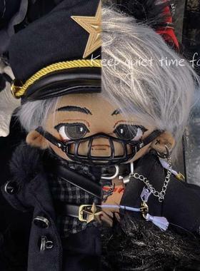 Manco Bu新款黑色皮革20厘米正常身体无属性棉娃娃炸毛带动物耳朵