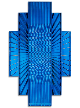 蓝色科技感e装饰画轻奢客厅玄关过道商业亚克力画视觉延伸空间挂