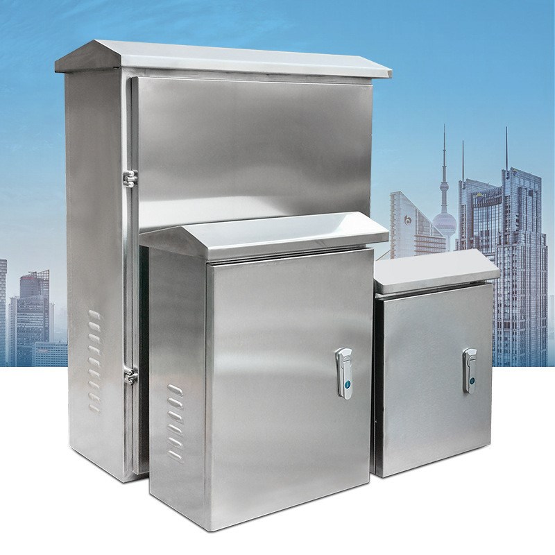 户外304不锈钢防j雨配电箱控制柜监控箱设备箱400*300*200并网表