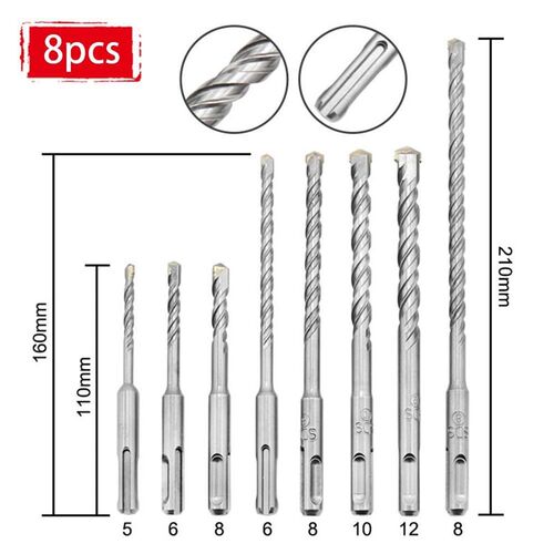 FINDER 8pcs 5/6/8/10/12mm SDS Plus Carbide OElectric Hammer