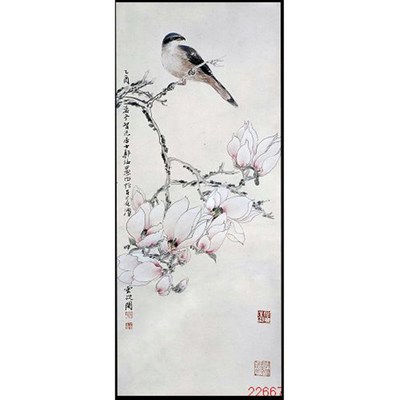 苏绣DIYd套件初学 玉兰花鸟 玄关客厅卧室书房餐厅 手工刺绣装饰