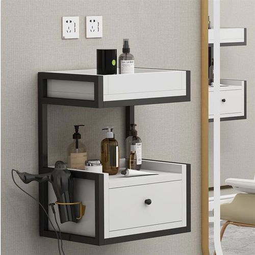 理发店发廊专用工具柜挂墙置物B柜美发店墙上置物架抽屉式工具台