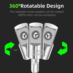 4Pcs Addjustable Universal Socket Wrench Set with 360 Degree