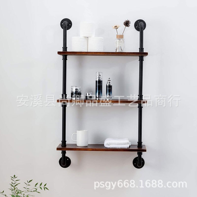 实木板置物架管艺墙壁架简约墙角架新款木板搁板架X源头工厂