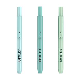 韩国MORRIS JUSTCLICK按动式荧光笔高颜值薄荷色系斜方笔尖3.5mm填色标记绘画笔记防干设计可换笔芯学生白领