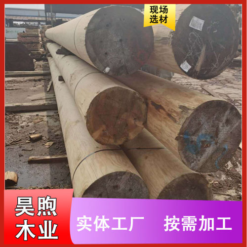 铁杉圆柱铁杉古建筑防腐木加工户外防腐木圆柱