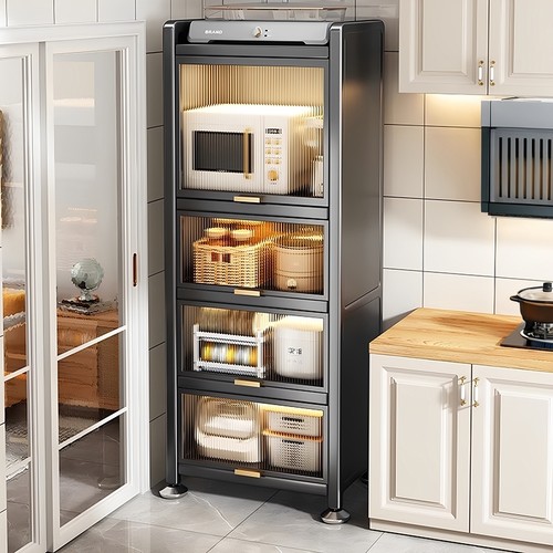 厨房置物架夹缝款落地多层收纳柜子多功能储物柜微波炉橱柜餐边柜