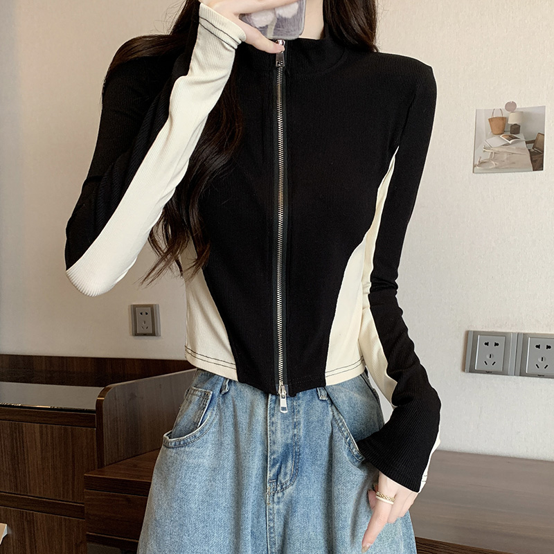 美式短款打底衫女早秋q季穿搭内搭义乌长袖修身T恤上衣搭配工装裤