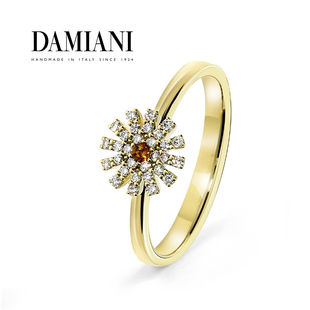 DAMIANI玳美雅官方 小雏菊18K黄金18K玫瑰金18K白金水晶钻石戒指