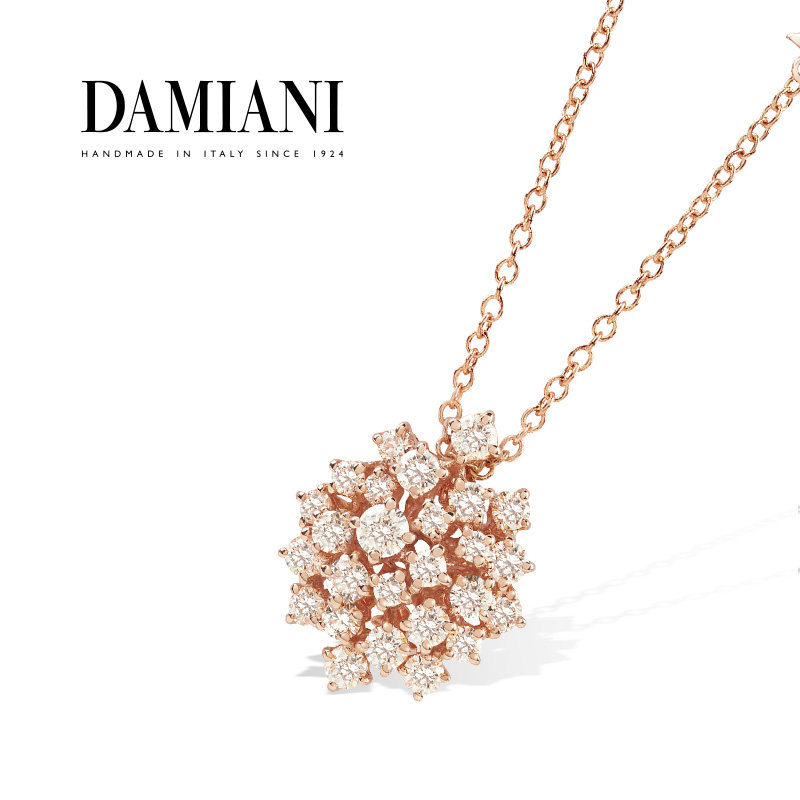 DAMIANI/玳美雅 绒花系列18K金钻石镶嵌项链吊坠女