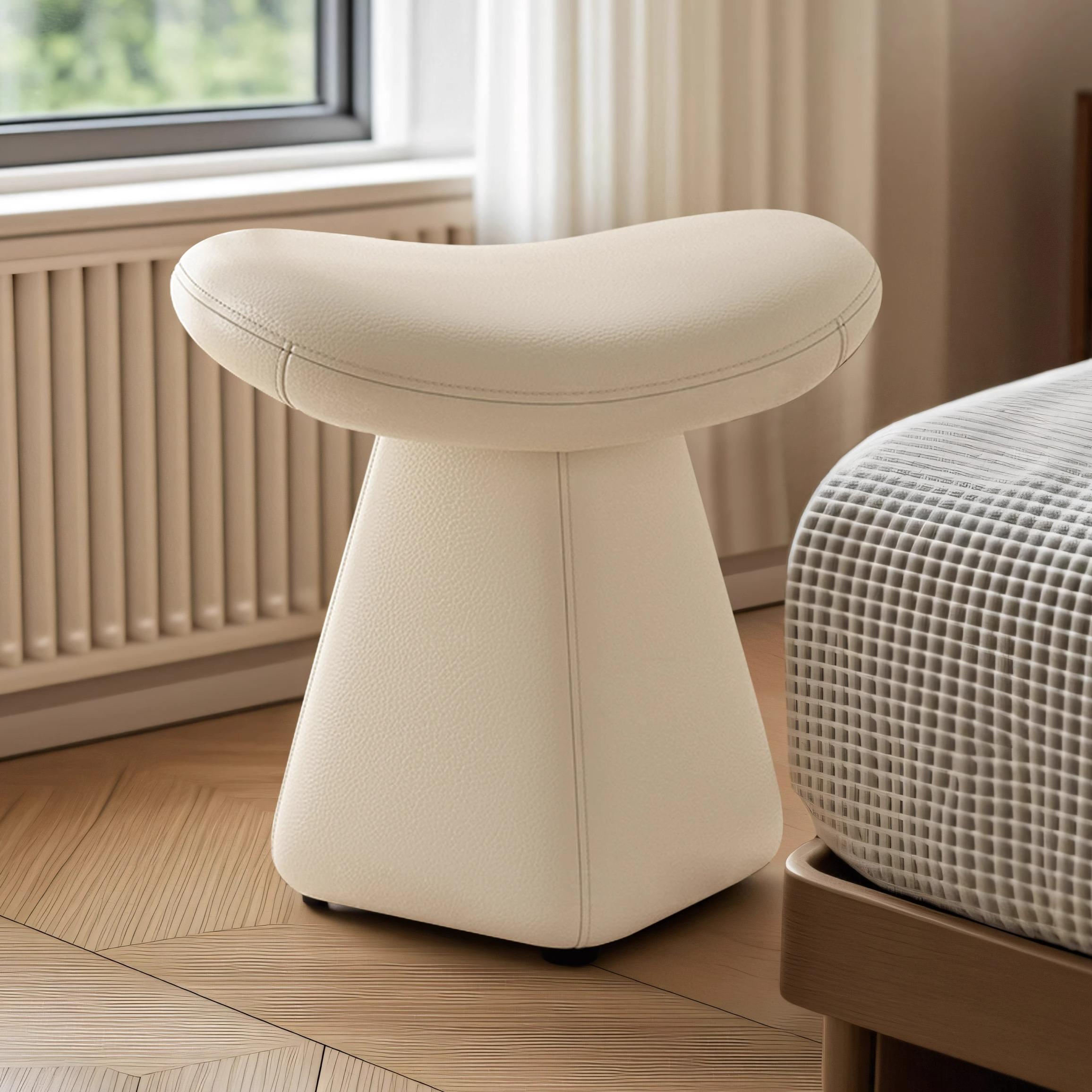 可旋转奶油风化妆凳换鞋凳