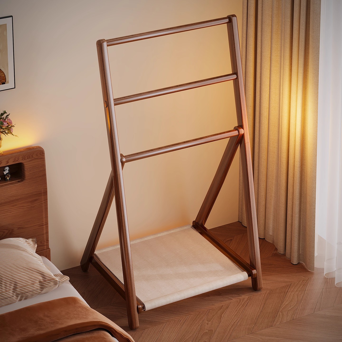 衣架卧室落地挂衣架床边床尾衣服收纳神器入户衣帽架临时房间家用