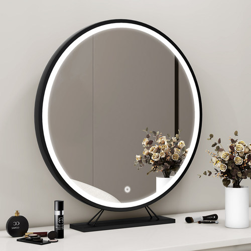 镜子化妆镜台式LED灯桌面学生网红ins风卧室家用梳妆台美妆大圆镜