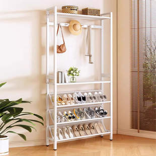 简易鞋架多层家用小窄门口鞋帽一体挂衣架入户室内出租房宿舍鞋柜
