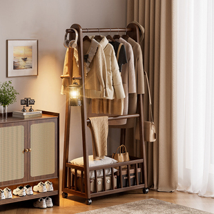 实木衣帽架落地式挂衣架卧室客厅家用衣服置物架2025新款次净衣架