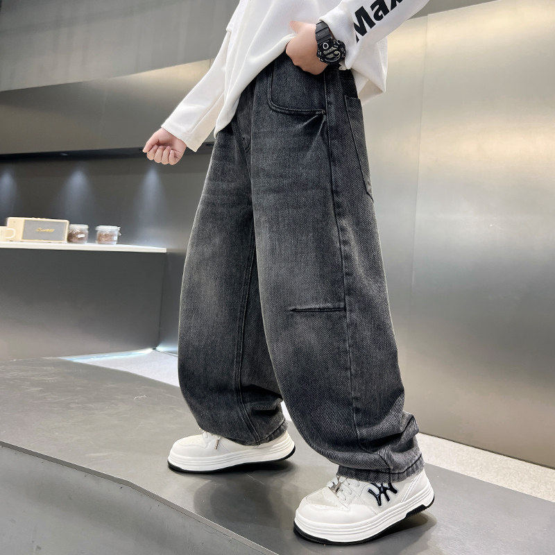 左西风云儿童套装男童春秋款牛仔裤子2026新款男孩休闲中大童春季