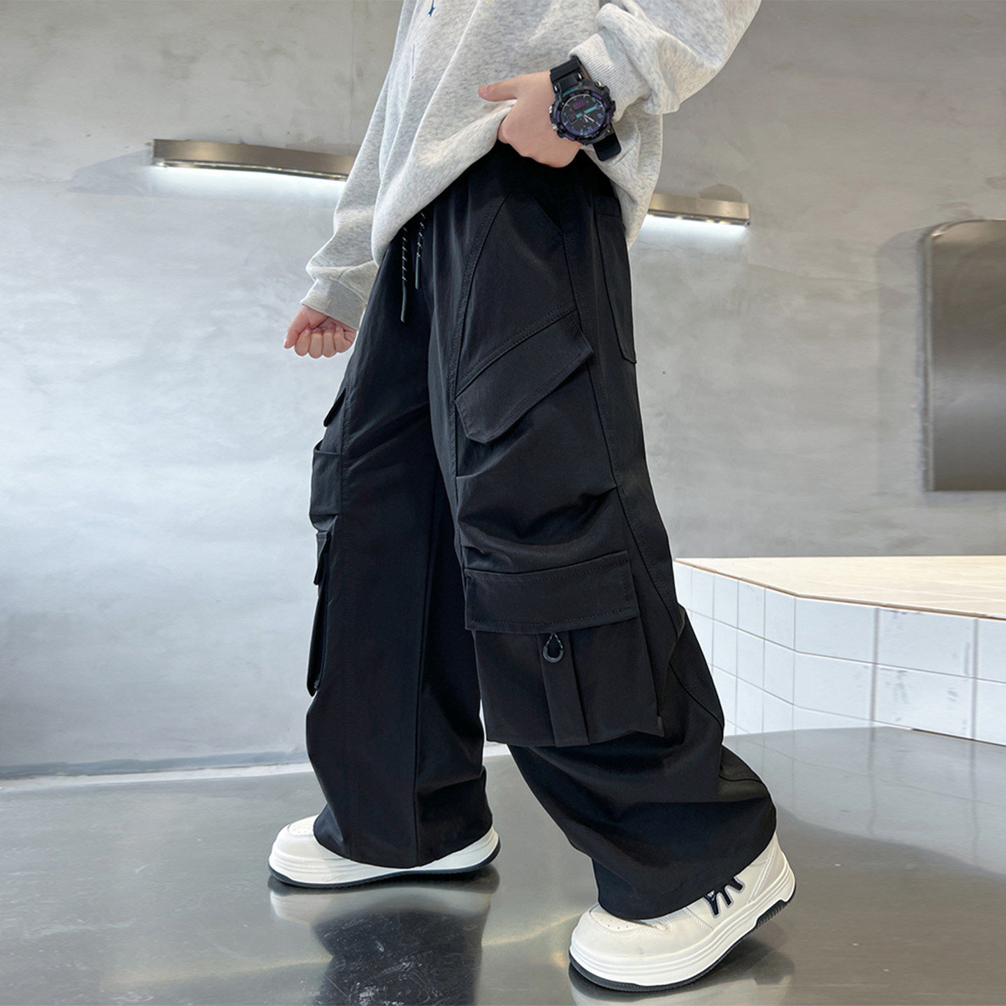 左西风云儿童套装男童春秋款工装裤子2026新款男孩休闲春装中大童