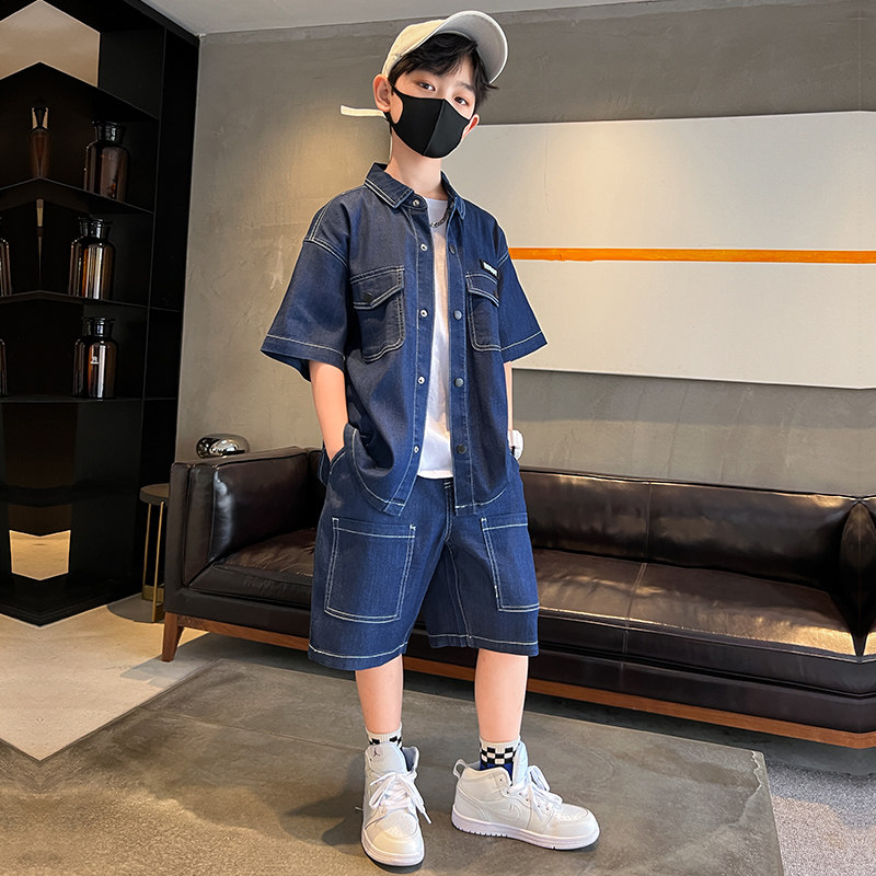 左西官方旗舰店儿童套装男童夏装套装2026新款夏季薄款运动中大童
