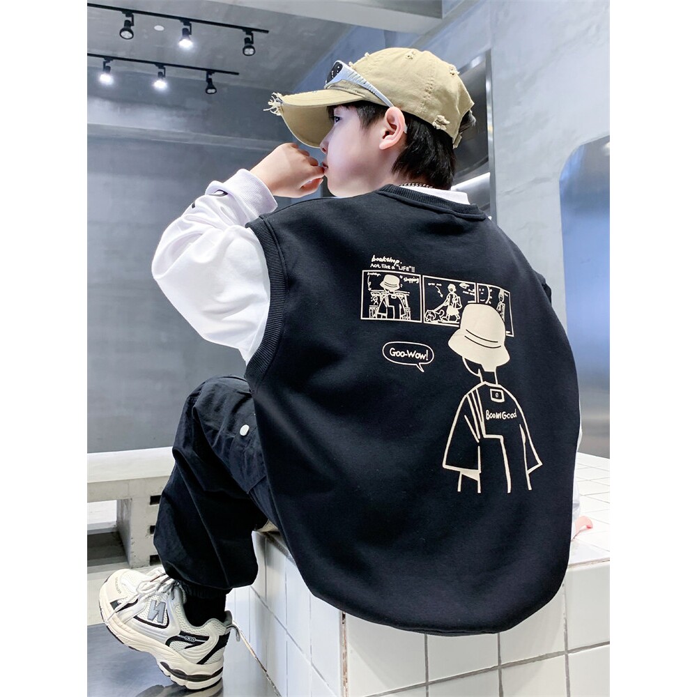 左西风云儿童装男童春装马甲春秋款2026新款中大童外套男孩背心坎