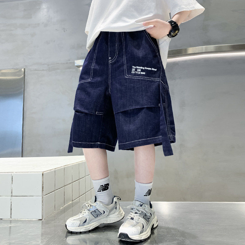 左西风云儿童装男童夏季短裤裤子2026新款中裤牛仔裤中大童薄款夏