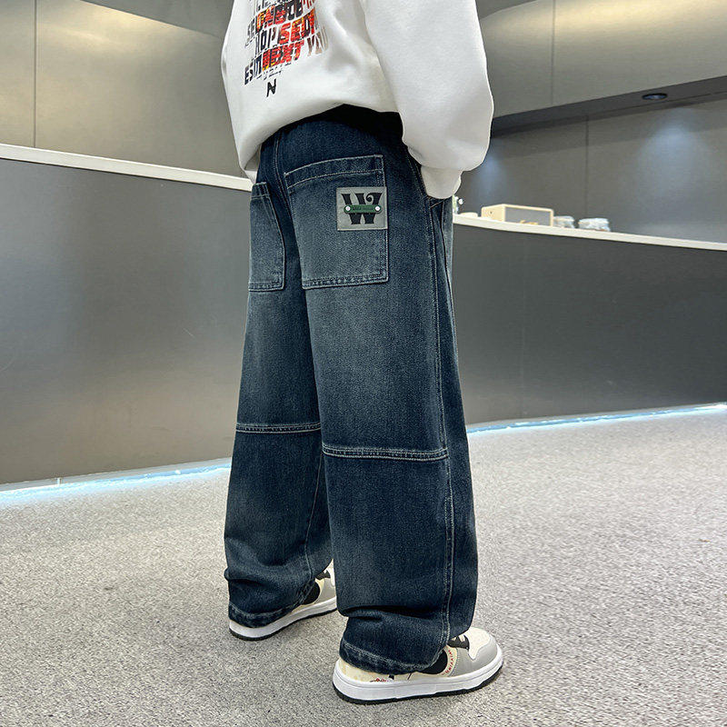 左西风云儿童套装男童春秋款牛仔裤子2026新款男孩春季春装休闲中