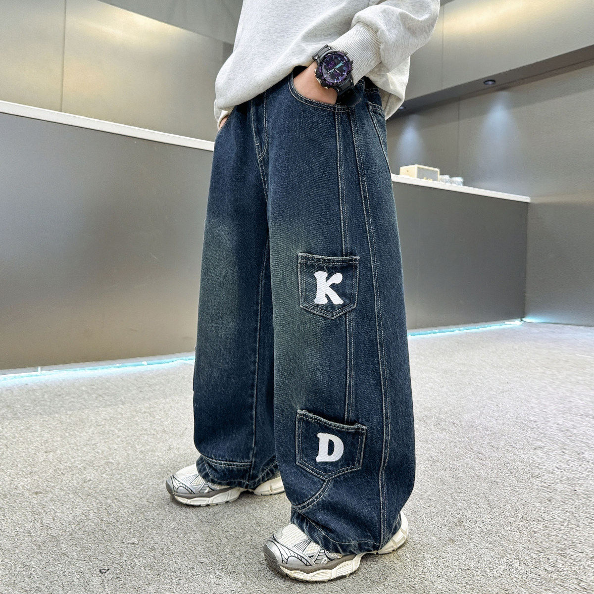 左西风云儿童套装男童春秋款牛仔裤子2026新款男孩春装春季中大童