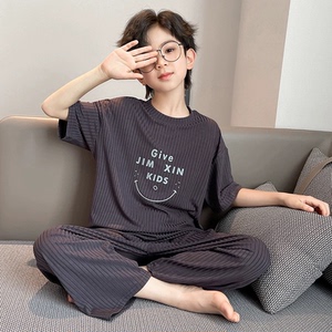 左西官方旗舰店儿童装男童夏季睡衣家居服套装夏装夏款薄款中大童