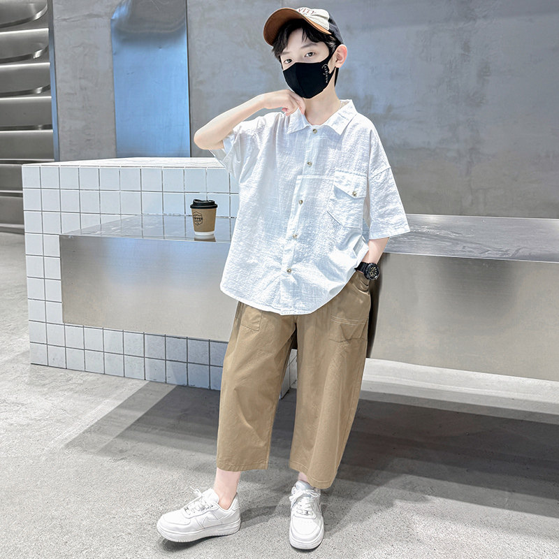 左西官方旗舰店儿童装男童夏装套装2026新款夏季薄款运动大童夏款