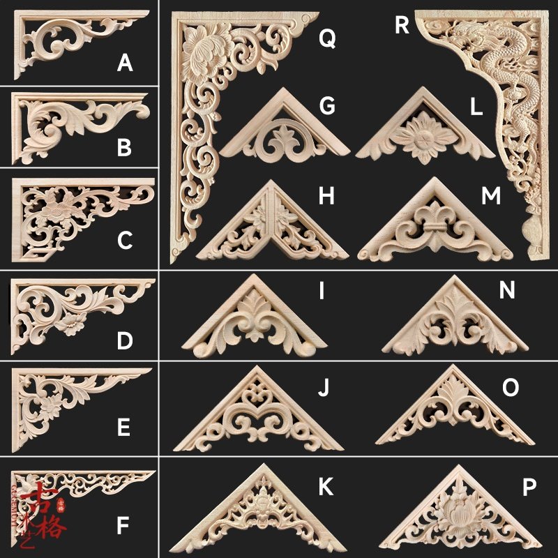 东阳木雕中式贴花格隔断吊顶