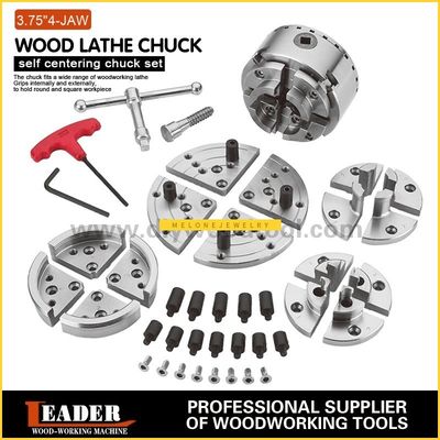 3.75"inch 95mm 4-Jaws Wood Lathe Self-center Chuck Set