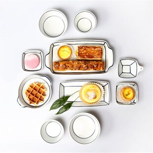 韩国直邮honeoyjubu同款艺术家手工白骨陶瓷碗盘碟子高档餐具