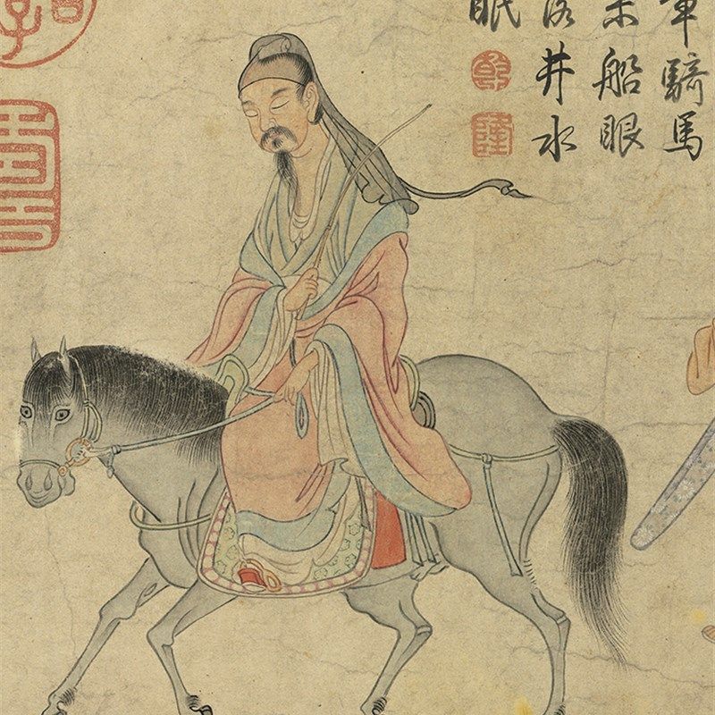 元任仁发饮中八仙图台北故宫藏真迹覆制I画一比一宣纸画稿客厅装,家居饰品,国画,淘宝优惠券,粉丝福利购,淘宝优惠卷