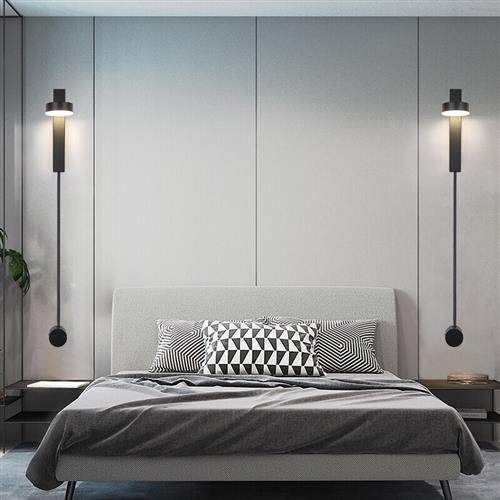 极速壁灯免接线卧室床头灯简约现代长条充电式Q带开关免布线背景