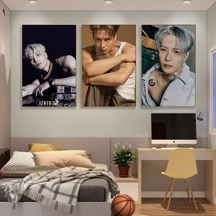 王嘉尔挂画卧室Jackson明星写真F周边海报装 店壁画 饰画酒吧服装