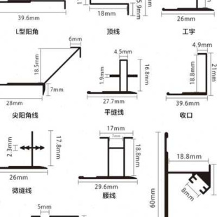 饰条金属线工字阳角 18墙板收边条铝合金收口条型材木饰面卡板条装