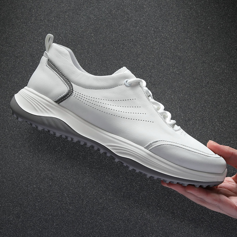 春季真皮运动男鞋2026新款发泡轻软底舒适透气跑步鞋百搭小白鞋男