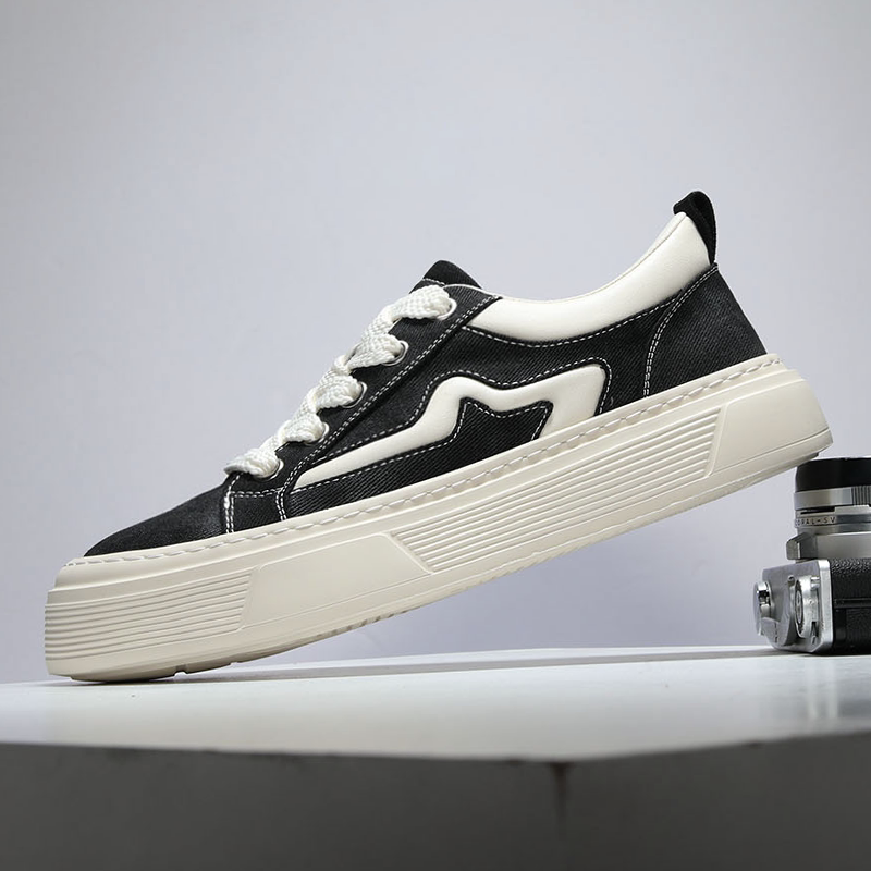 春季布鞋美式高街休闲板鞋男款2026新款软底舒适增高鞋透气帆布鞋