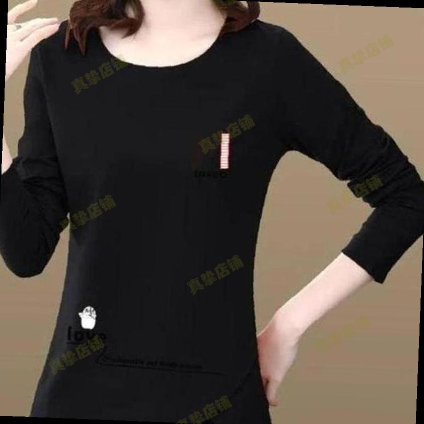 德绒长袖t恤女春秋季新款宽松遮肚显瘦打底衫洋气时尚圆领上衣潮