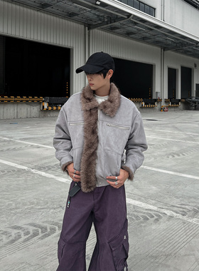 CLOTHESTRADER美式复古毛领工装夹克棉服男女冬季cleanfit棉衣